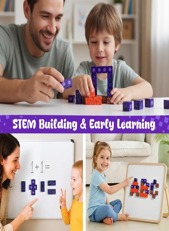 3 otters 32PCS Magnetic Building Blocks Portal Travel Set, STEM Magnet Cubes Construction Toys with Metal Box for Kids, Sensory Gifts for Toddler Boys & Girls Christmas Birthday - Image 5